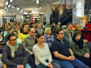 Samuel Kochs Lesung in der Universitätsbuchhandlung Görres