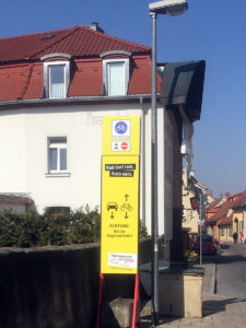 Info-Stelen im Fahrradquartier Bamberg-Mitte
