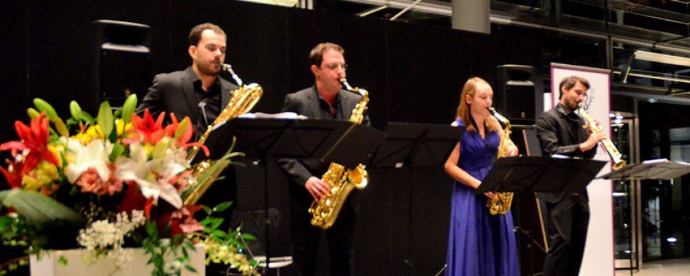 Mit „American Dreams“: Das Arcis Saxophon Quartett eröffnete die Konzertsaison 2018/19 im Foyer der HUK Coburg