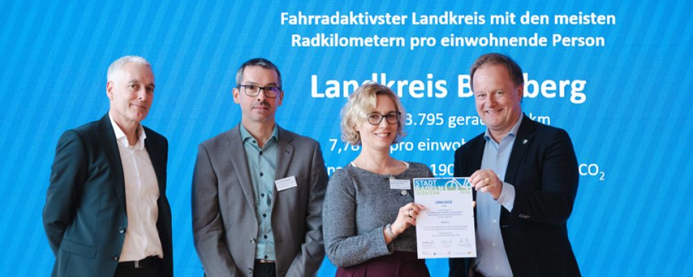 STADTRADELN 2024: Landkreis Bamberg als Bundessieger „Fahrradaktivstes Kommunalparlament“ ausgezeichnet“