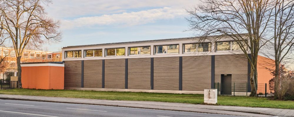 Turnhalle und Pausenhof des Eichendorff sind schon fertig